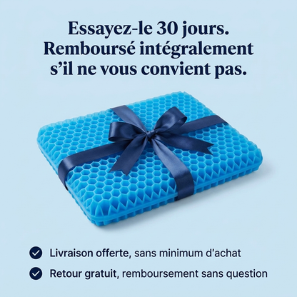 Enfin assis sans douleurs — Coussin gel confort