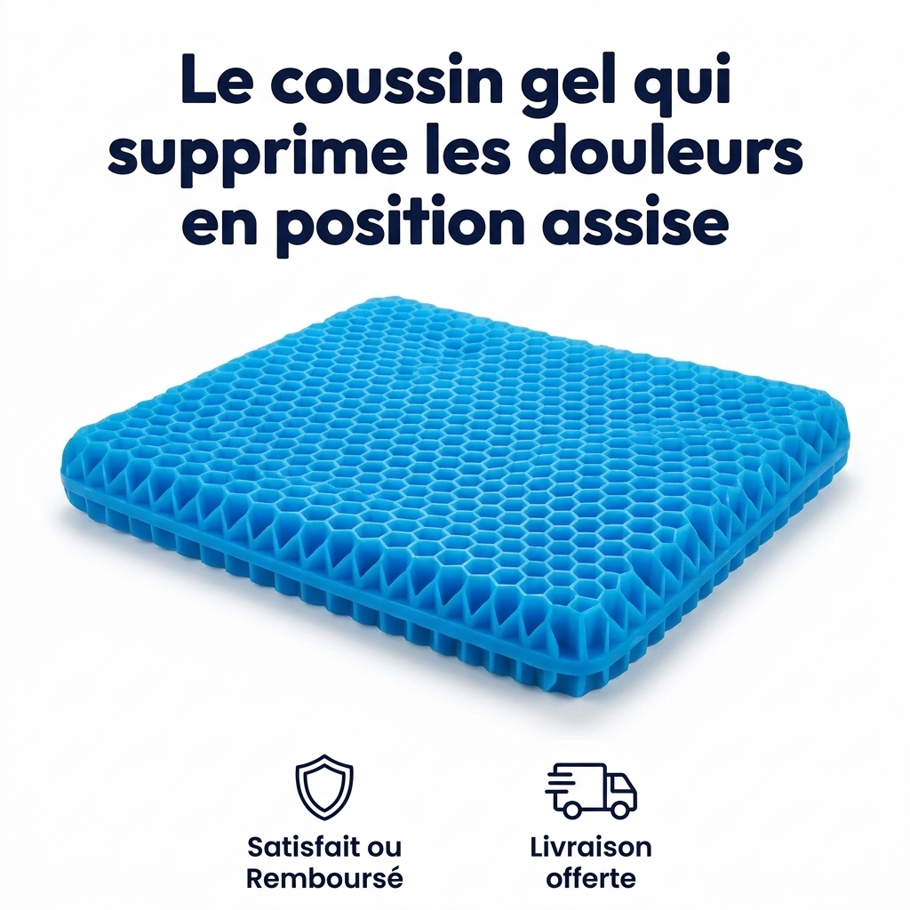 Enfin assis sans douleurs — Coussin gel confort